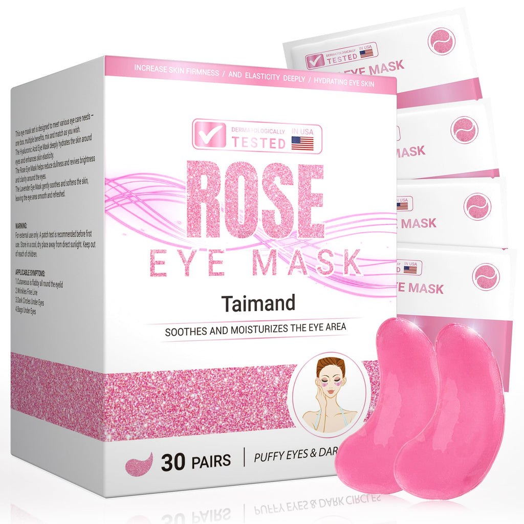 Under Eye Patches (30 Pairs), 24K Gold Under Eye Mask for Puffy Eyes, Dark Circles,Bags and Wrinkles with Collagen,Relieves Pressure and Reduces Wrinkles,Revitalises and Refreshes Your Skin